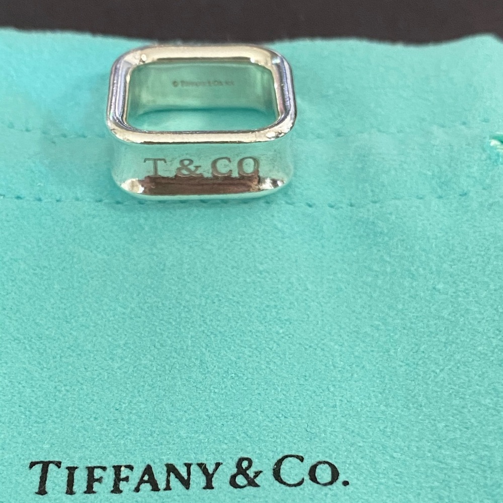 Tiffany & Co sterling silver 1837 square ring
